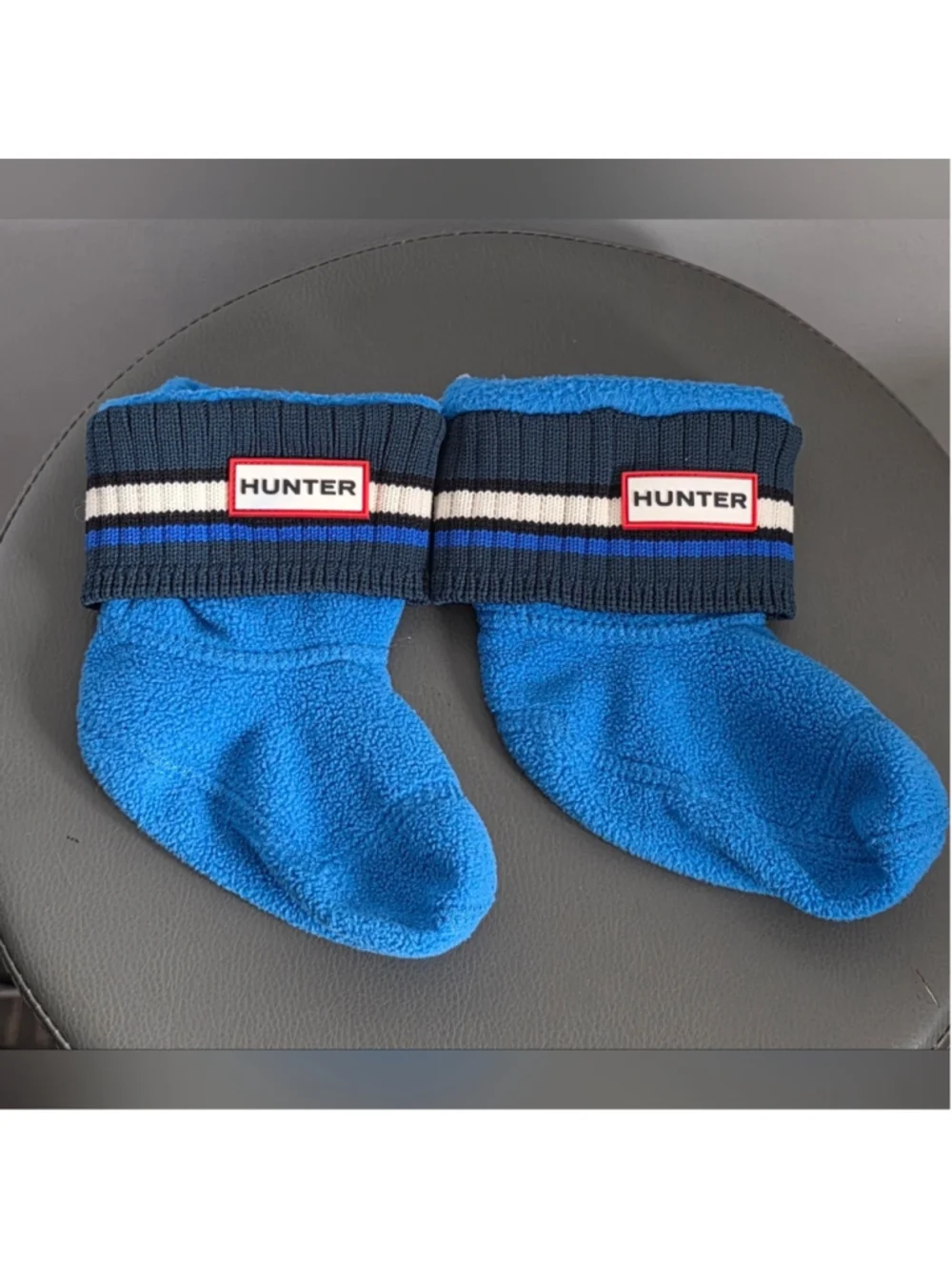 Hunter Kids Boot Socks Blue Fleece Boot Liners Size XS US 5–7
